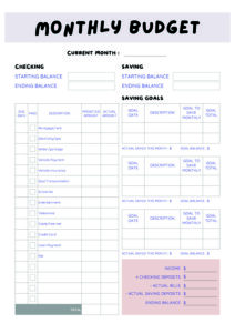 Monthly Budget Planner