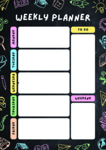 Weekly Planner Blackboard Style