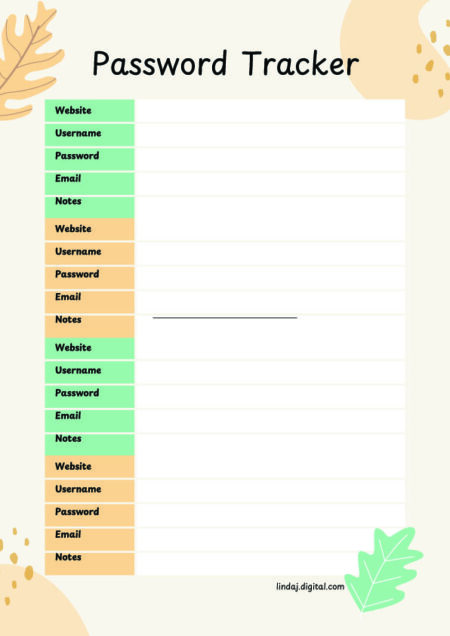Password Tracker Document